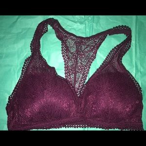 ~Victoria Secret Maroon Lace RacerBack Bra~